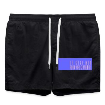 Da kann man ruhig mal klatschen - Badeshorts - Schwarz - Vorne - AI Model Male 185 light (185cm)