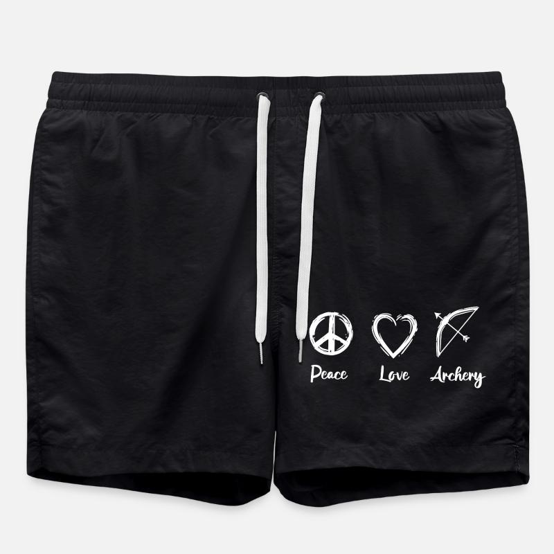 Peace Love Archery - Swim Trunks - black