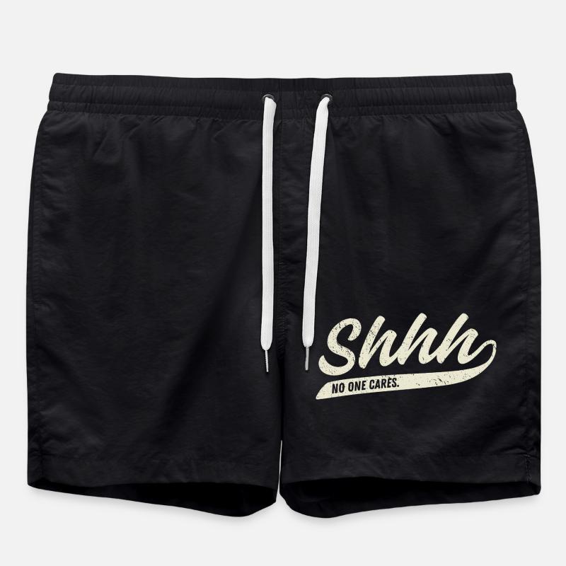 Shhh... No One Cares - Swim Trunks - black