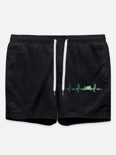 Motorrad-Motorrad-Herzschlag-Motorrad - Badeshorts - Schwarz