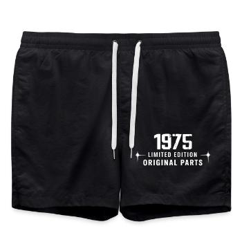 Vintage 1975 - Badeshorts - Schwarz - Vorne - AI Model Male 185 light (185cm)