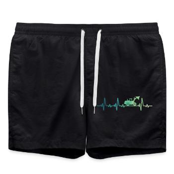 Chargeuse sur pneus battement de coeur Bulldozer - Short de bain - noir - Devant - AI Model Male 185 light (185cm)