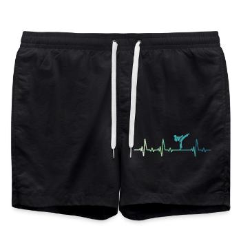karate kara-te battement de cœur karaté  - Short de bain - noir - Devant - AI Model Male 185 light (185cm)