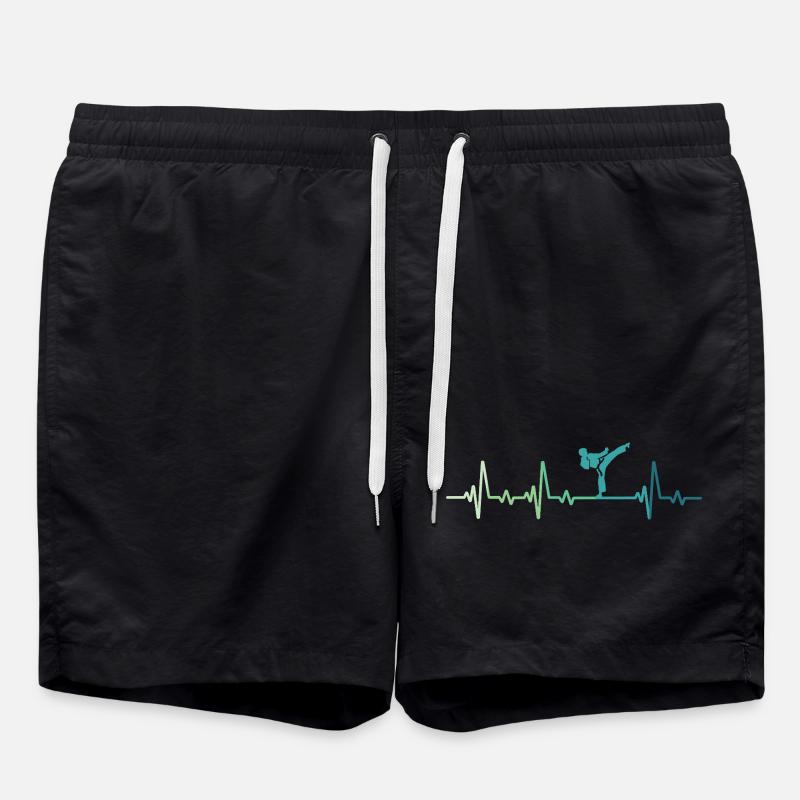 Karate Kara-Te Heartbeat Karate - Swim Trunks - black