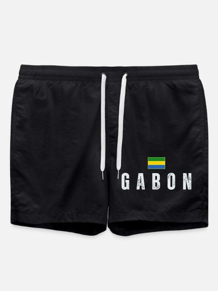 Gabonese flag, Gabonese patriot - Swim Trunks - black