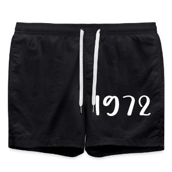 1972 Limited Edition 54th Birthday 1972 - Swim Trunks - black - Front - AI Model Male 185 light (185cm)