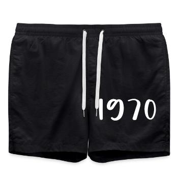1970 Limitierte Auflage 56. Geburtstag 1970 - Badeshorts - Schwarz - Vorne - AI Model Male 185 light (185cm)