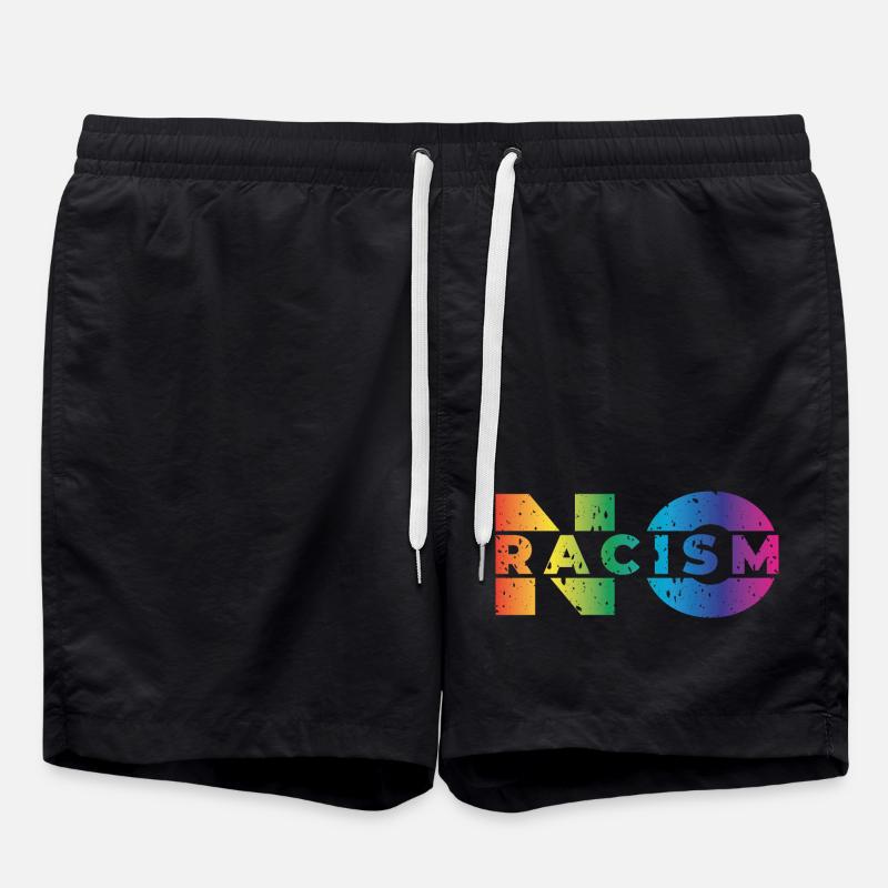 no racism - Swim Trunks - black