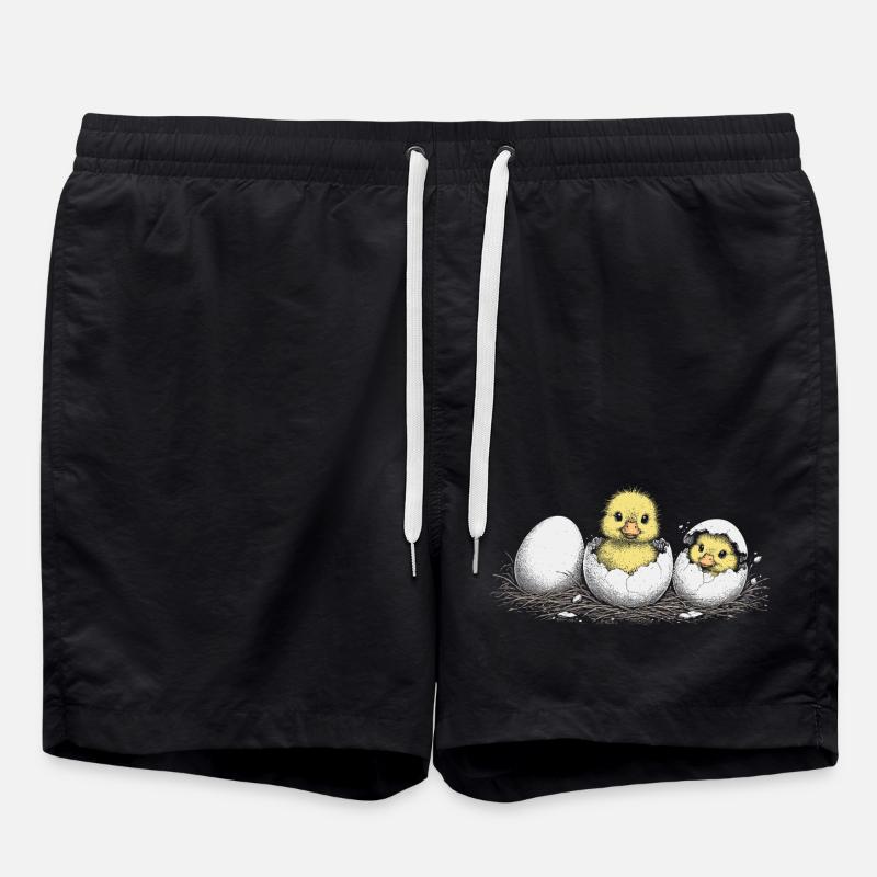 Entenküken - Badeshorts - Schwarz