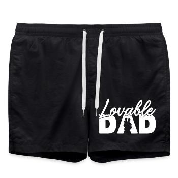 Liebenswerter Vater Ästhetische Typografie Vaterschaft - Badeshorts - Schwarz - Vorne - AI Model Male 185 light (185cm)