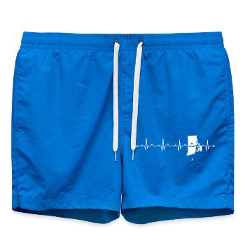 Rhode Island Heart Love Minimalist Travel Slogan - Swim Trunks - cobalt blue - Front