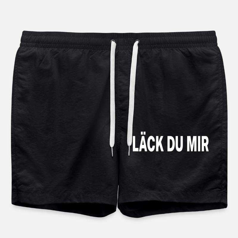 Läck du mir - Schweizerdeutsch - Badeshorts - Schwarz