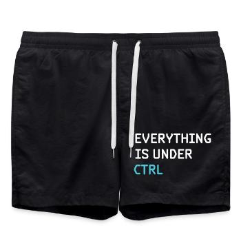 Funny Programming – Programmierer, Softwareingenieur, - Badeshorts - Schwarz - Vorne - AI Model Male 185 light (185cm)