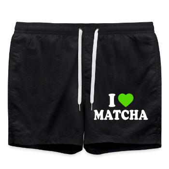 J’adore le Matcha - Short de bain - noir - Devant - AI Model Male 185 light (185cm)