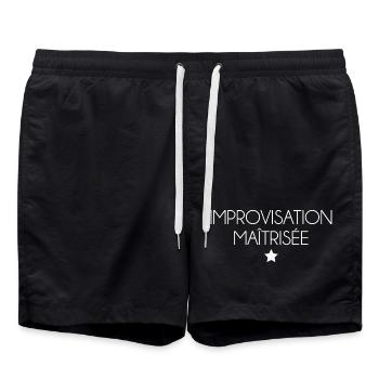 Improvisation maîtrisée – ironie style premium - Short de bain - noir - Devant - AI Model Male 185 light (185cm)