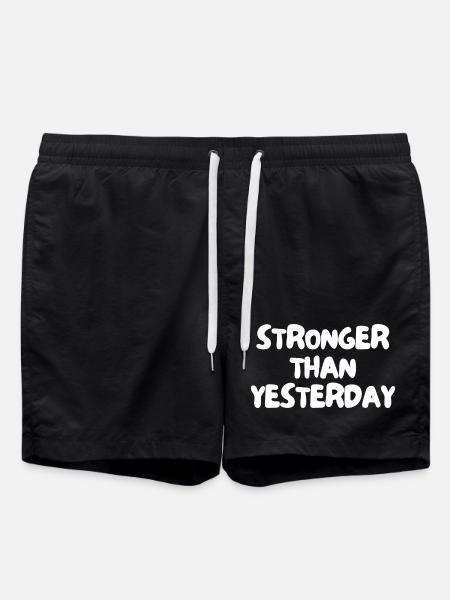 Stronger than yesterday - Swim Trunks - black