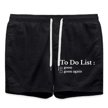 Lustige To-Do-Liste: Meine To-Do-Liste - Badeshorts - Schwarz - Vorne - AI Model Male 185 light (185cm)