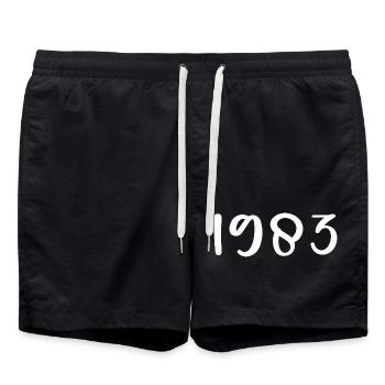 1983 Limited Edition 43rd Birthday 1983 - Swim Trunks - black - Front - AI Model Male 185 light (185cm)