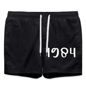 1984 Limited Edition 42nd Birthday 1984 - Swim Trunks - black - Front - AI Model Male 185 light (185cm)