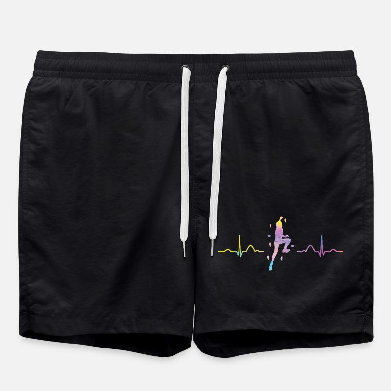 Boulderer Herzschlag Boulder Bouldern - Badeshorts - Schwarz