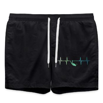 battement de coeur plongeur plongée diver  - Short de bain - noir - Devant - AI Model Male 185 light (185cm)