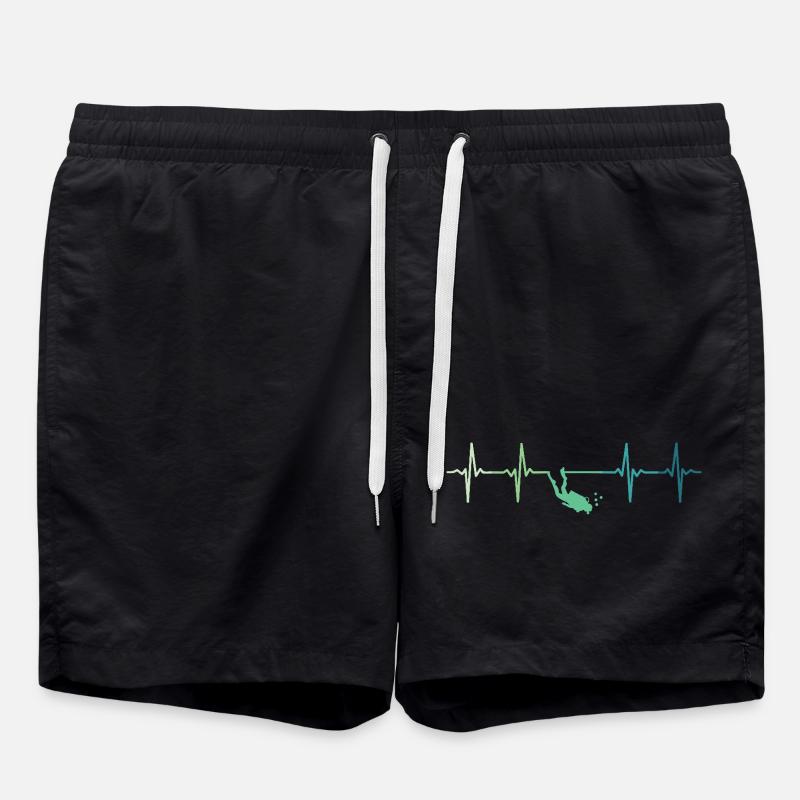 battement de coeur plongeur plongée diver - Short de bain - noir