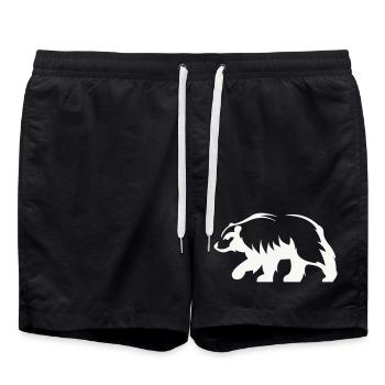 Bär Silhouette - Badeshorts - Schwarz - Vorne - AI Model Male 185 light (185cm)