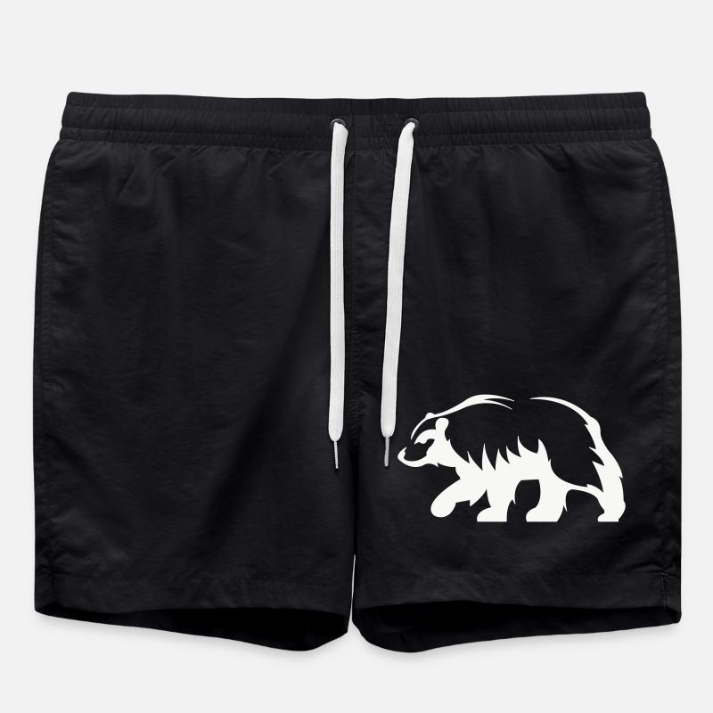 Bear Silhouette - Swim Trunks - black