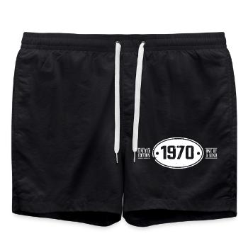 1970 Geburtstag 1970 - Badeshorts - Schwarz - Vorne - AI Model Male 185 light (185cm)