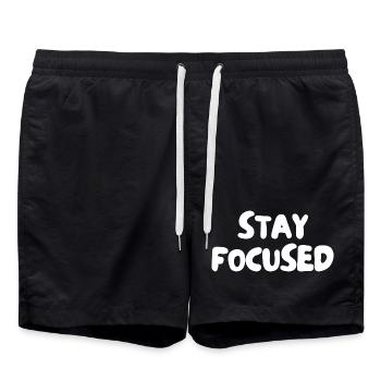 Stay focused - Swim Trunks - black - Front - AI Model Male 185 light (185cm)