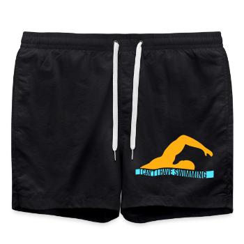 Je ne peux pas, j’ai une excuse de nageur drôle - Short de bain - noir - Devant - AI Model Male 185 light (185cm)