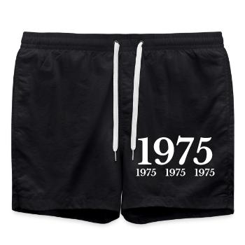 1975 - Badeshorts - Schwarz - Vorne - AI Model Male 185 light (185cm)