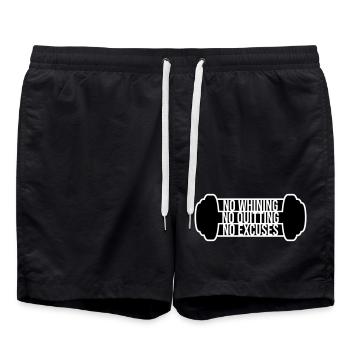 Pas de plaintes, pas d’abandon, pas d’excuses, motivation pour la salle de sport - Short de bain - noir - Devant - AI Model Male 185 light (185cm)