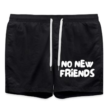 Pas de nouveaux amis - Short de bain - noir - Devant - AI Model Male 185 light (185cm)
