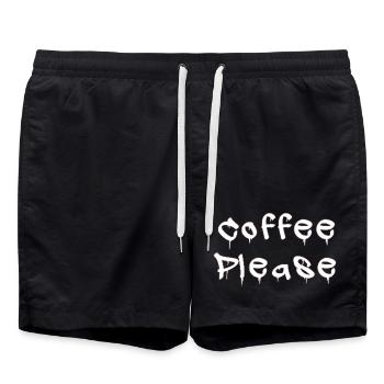 COFFEE_PLEASE - Badeshorts - Schwarz - Vorne - AI Model Male 185 light (185cm)