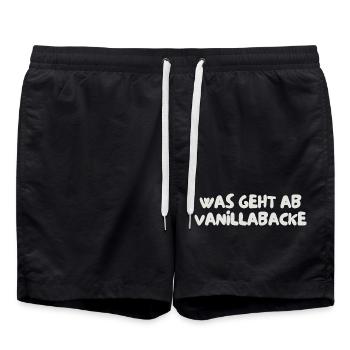 was geht ab vanillabacke - Badeshorts - Schwarz - Vorne - AI Model Male 185 light (185cm)