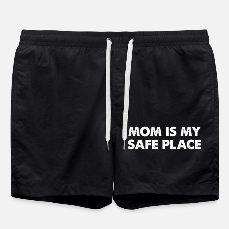 Mom Is My Safe Place - Swim Trunks - black