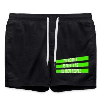 Tu n’es jolie que dans la mesure où tu traites les gens, Ehrlich - Short de bain - noir - Devant - AI Model Male 185 light (185cm)