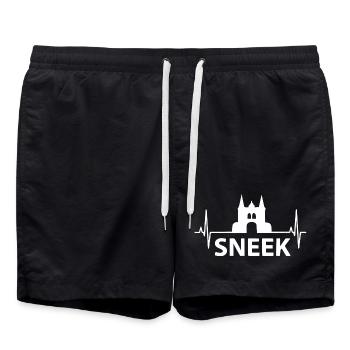 Sneek Heartbeat Friesland Design - Badeshorts - Schwarz - Vorne - AI Model Male 185 light (185cm)