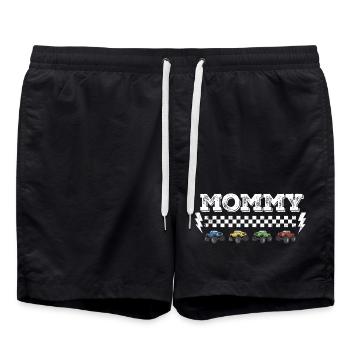 Mommy Monster Truck Offroad Power Nut Design - Swim Trunks - black - Front - AI Model Male 185 light (185cm)