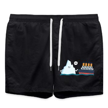 Titanic Funny Titanic and I-ceberg Poke Parody - Swim Trunks - black - Front - AI Model Male 185 light (185cm)