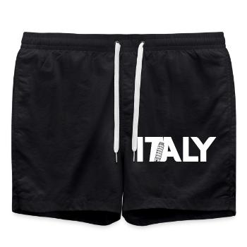 Italien Schiefer Turm von Pisa Italiener Italien - Badeshorts - Schwarz - Vorne - AI Model Male 185 light (185cm)
