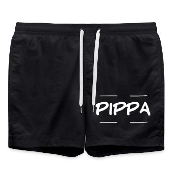 Pippa name - Swim Trunks - black - Front - AI Model Male 185 light (185cm)