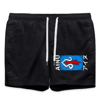 Ainu-Flagge - Badeshorts - Schwarz - Vorne - AI Model Male 185 light (185cm)