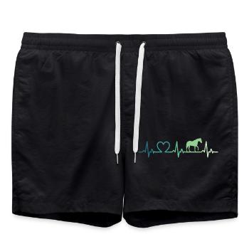 mon cheval battement de coeur chevaux - Short de bain - noir - Devant - AI Model Male 185 light (185cm)