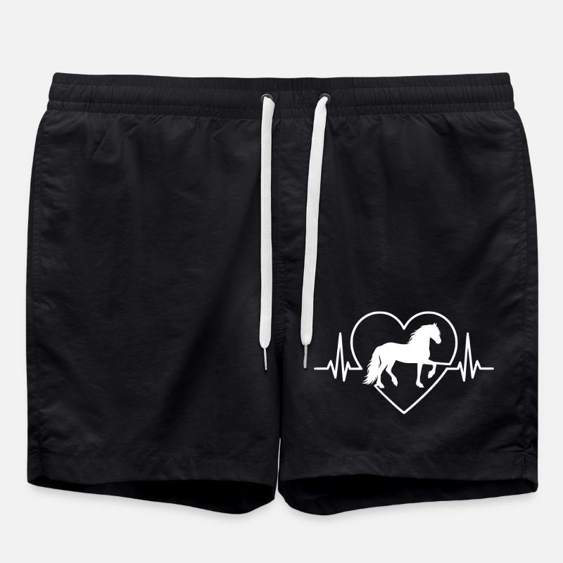 Chemise de cheval, Frise frisonne - Short de bain - noir
