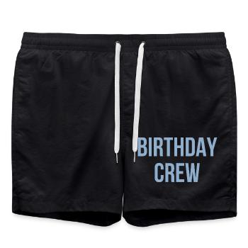 Birthday Crew - Badeshorts - Schwarz - Vorne - AI Model Male 185 light (185cm)