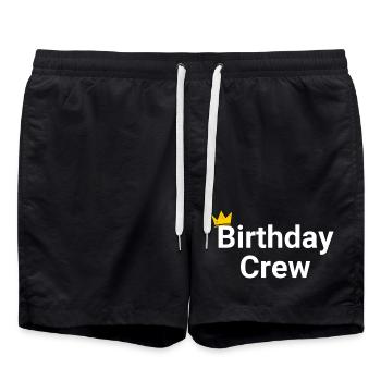 Birthday Crew - Swim Trunks - black - Front - AI Model Male 185 light (185cm)