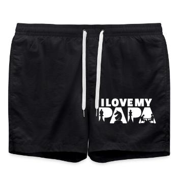 Funny Chess Player Life Pie Chart - Swim Trunks - black - Front - AI Model Male 185 light (185cm)