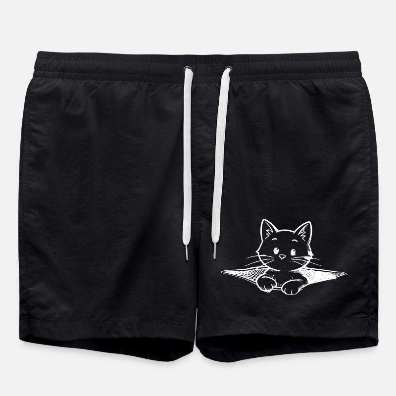 Kleine Katze - Badeshorts - Schwarz